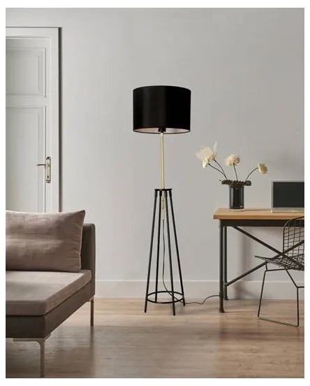 Stojacia lampa TEGOLA 1xE27/60W/230V čierna/zlatá
