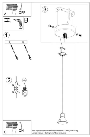 Sollux SL.0987 - Luster na lanku TAZILA 1xES111/60W/230V biela