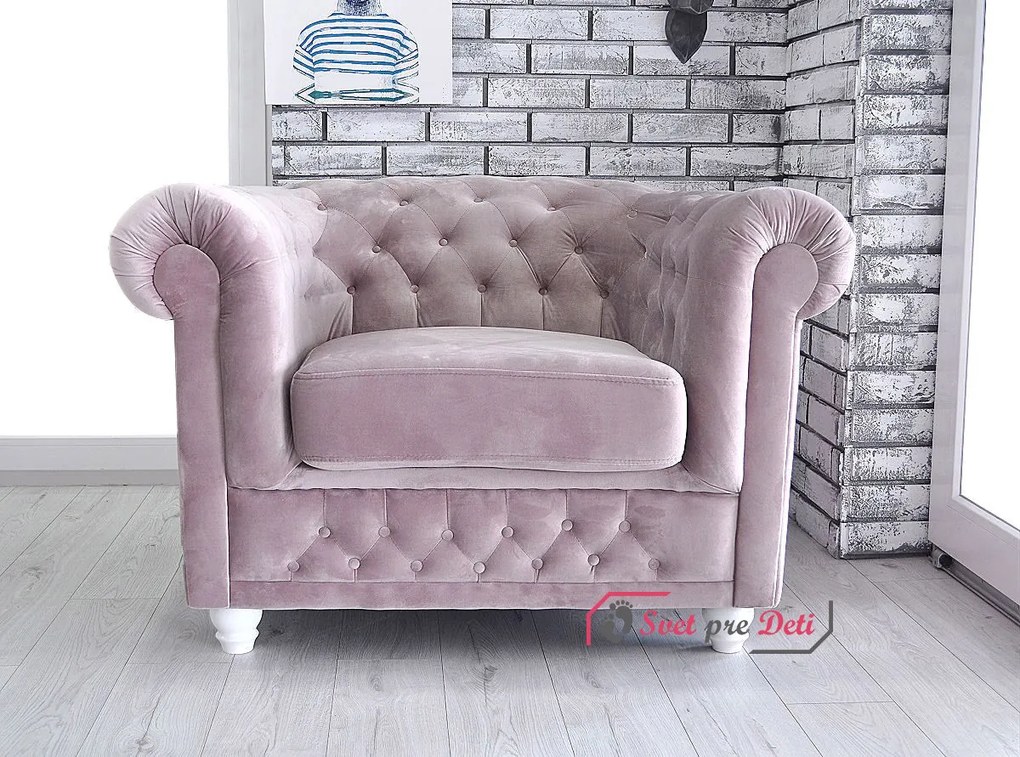 Kreslo Chesterfield Dusty Pink