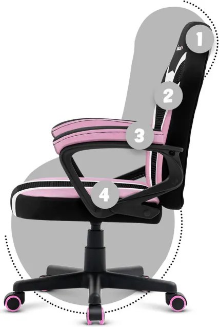 Detská herná stolička Ranger - 1.0 ružová mesh