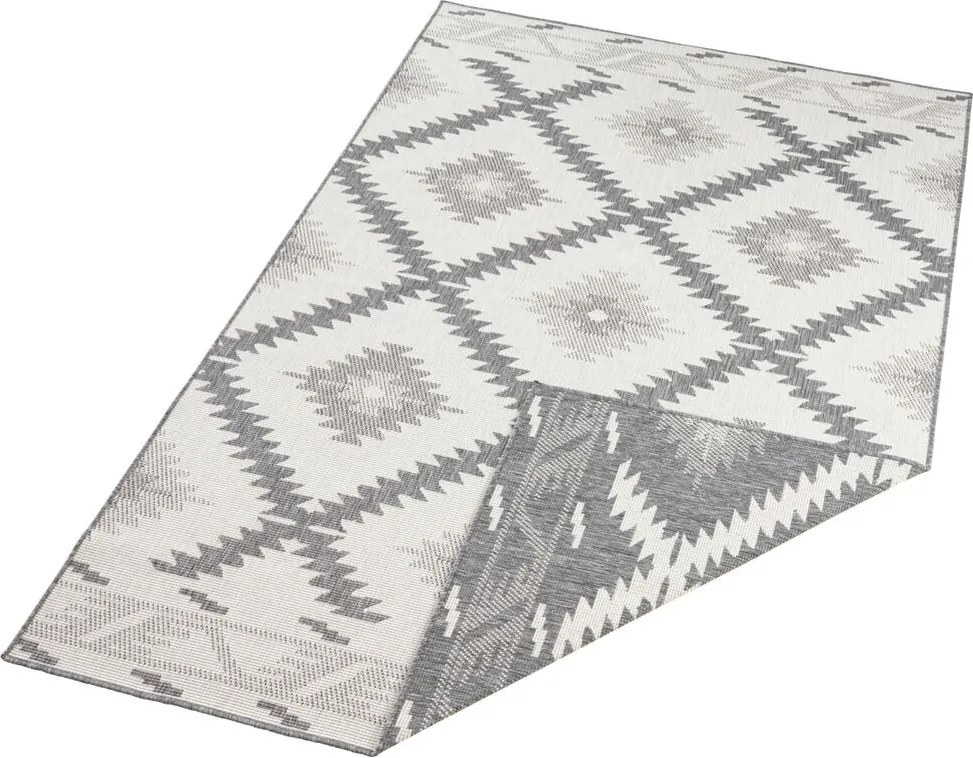 DOPREDAJ: 120x170 cm Kusový koberec Twin Supreme 103428 Malibu grey creme – na von aj na doma, 120x170, šedá, chodba / predsieň, Hanse Home