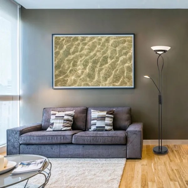 Rabalux 4554 - Stojacia lampa GAMMA TREND 2xE27/15W+1xG9/40W/230V čierna