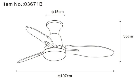 Globo 03671B - LED Stm. stropný ventilátor GALE LED/22W/230V 3000/4500/6000K +DO