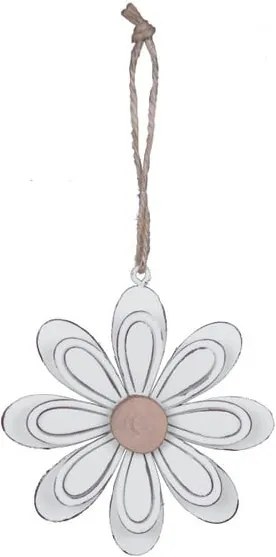 Malá kovová závesná dekorácia v tvare kvetiny s motívom kvetiny Ego Dekor, ø 9,5 cm