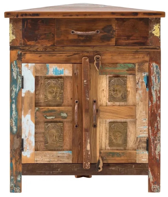 furniture-nabytek.cz - Masivní skříňka pod umyvadlo Sumana z recyklovaného dřeva, lakovaná, hnědá – 64×32×74 cm