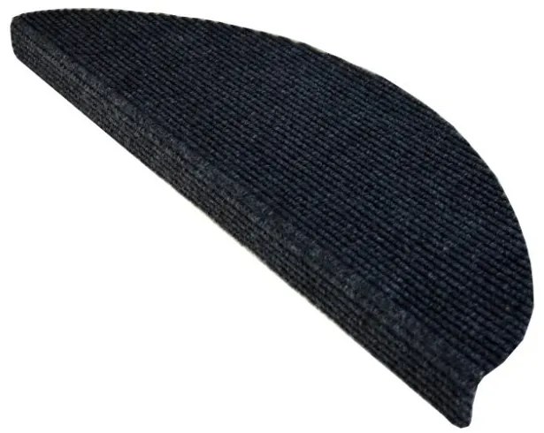 Vopi koberce Nášľapy na schody antracit Quick step polkruh, samolepiaci - 24x65 polkruh (rozmer vrátane ohybu)