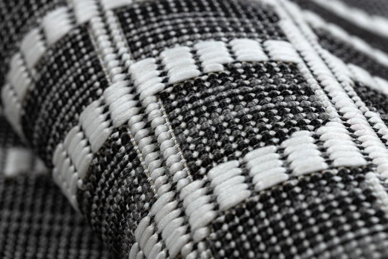 Dywany Łuszczów Kusový koberec Sion Sisal Trellis 22144 black/ecru – na von aj na doma - 140x190 cm