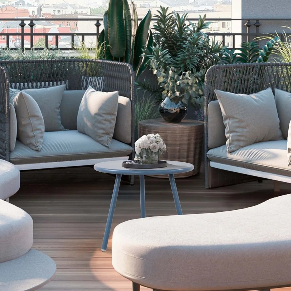 Konferenčný stolík Berea - v40 x Ø50 cm - Modrá