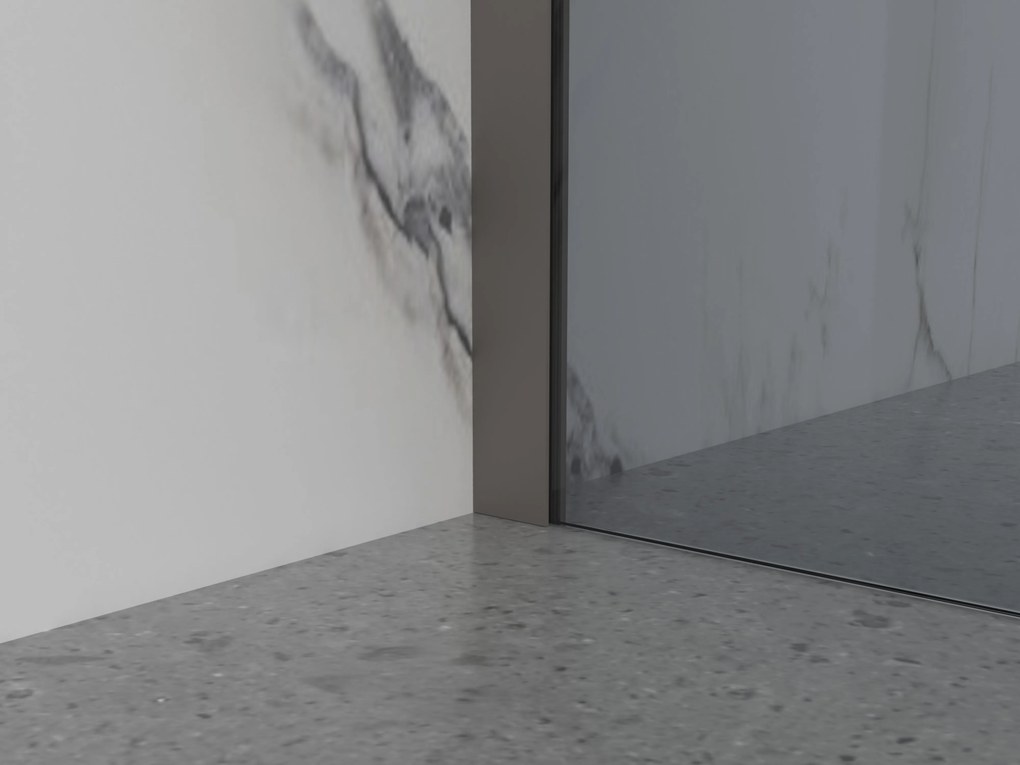 Erga Paris, sprchová zástena Walk-In 140x200 cm, 8mm šedé sklo, grafitový profil, ERG-V02-PARIS-140x200-GR-GG