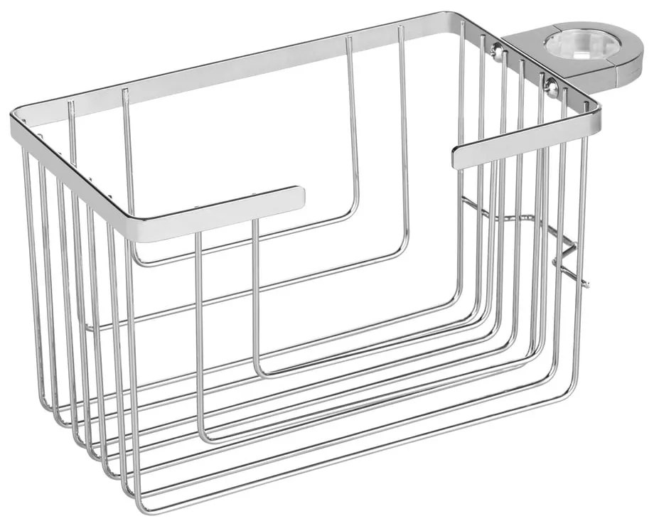 Kúpeľňová polička bez vŕtania z nehrdzavejúcej ocele v lesklej striebornej farbe Valognes – Wenko