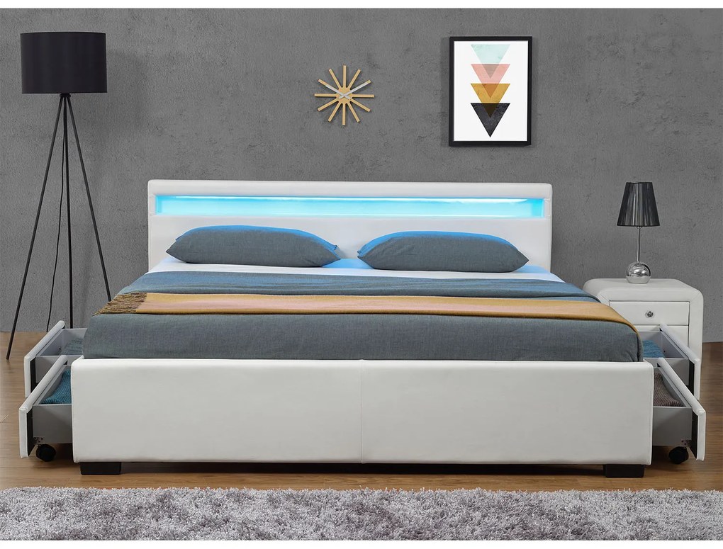 Čalúnená posteľ Lyon 140 x 200 cm - biela