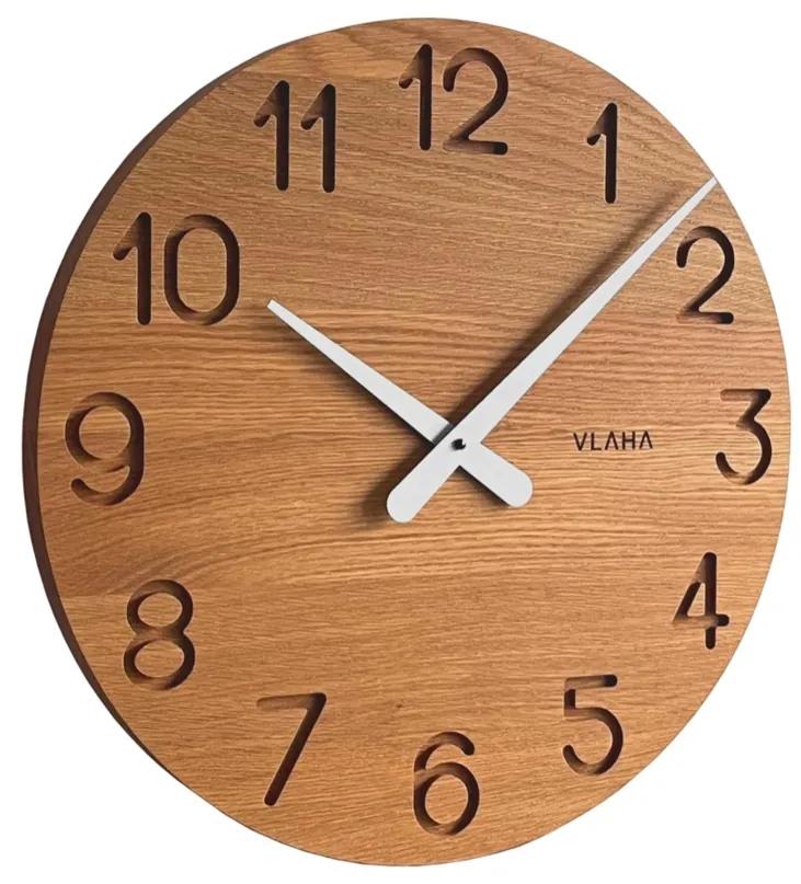 Vlaha VCT1133 dubové hodiny pr. 45 cm, bílá