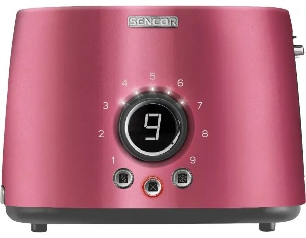 Sencor - Hriankovač s dvoma otvormi a ohrievacím roštom 1000W/230V ružový