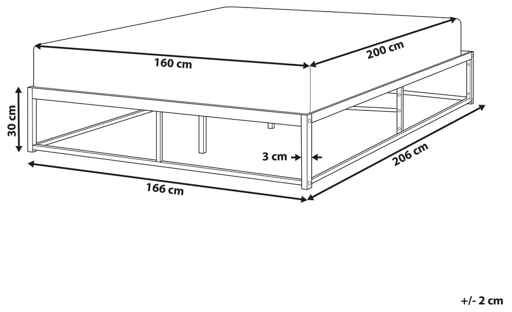Kovová posteľ 160 x 200 cm čierna VIRY Beliani