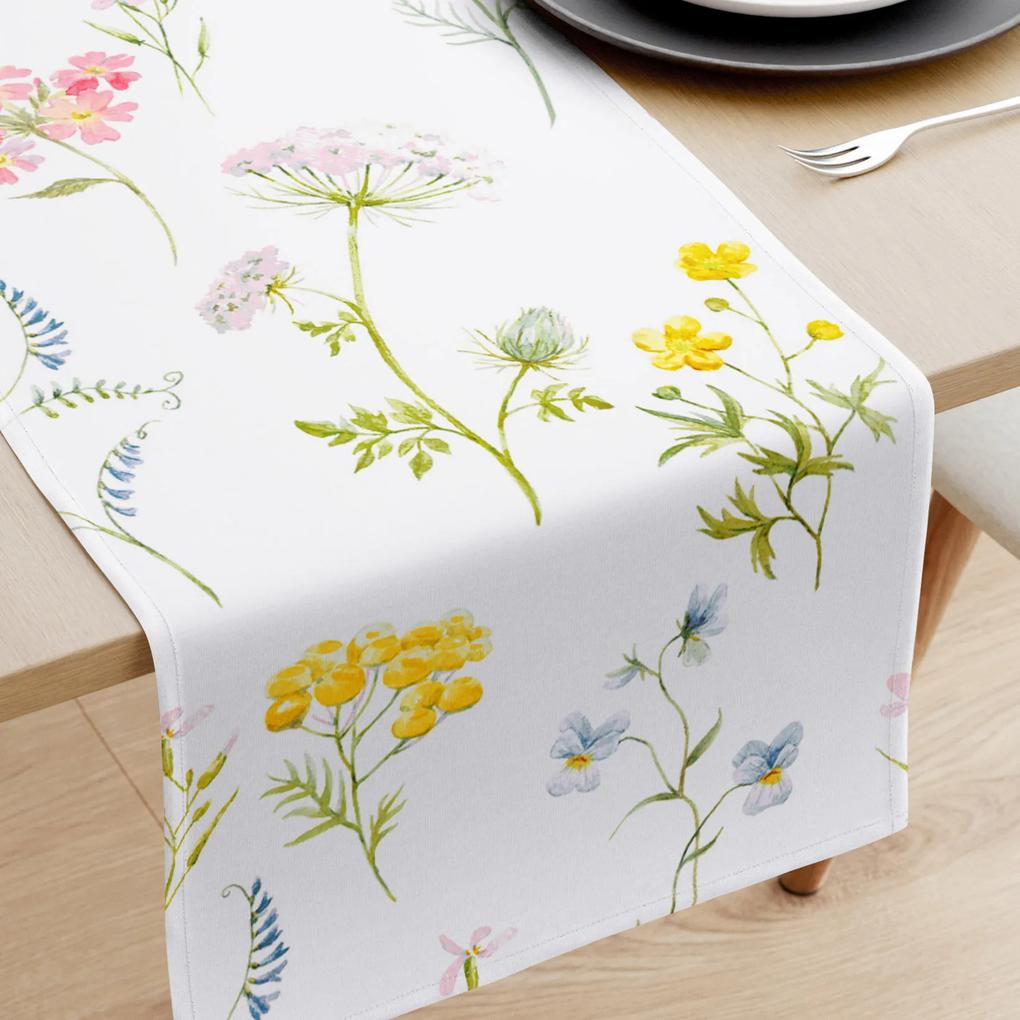 Goldea behúň na stôl 100% bavlnené plátno - kvitnúca lúka 50x180 cm