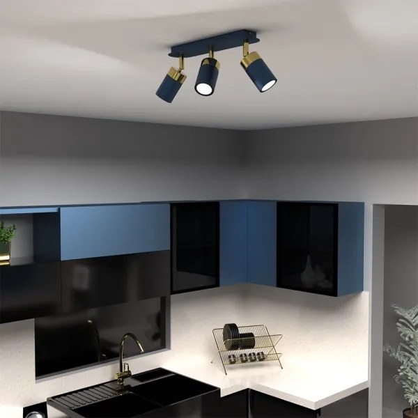 Bodové svietidlo JOKER 3xGU10/25W/230V modré/zlaté
