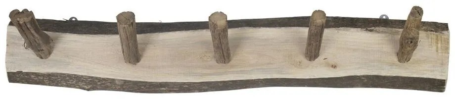 Drevený vešiak s 5-ti háčiky - 73*12*13cm