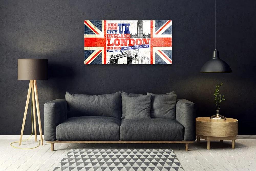 Skleneny obraz Londýn vlajka umenie 100x50 cm