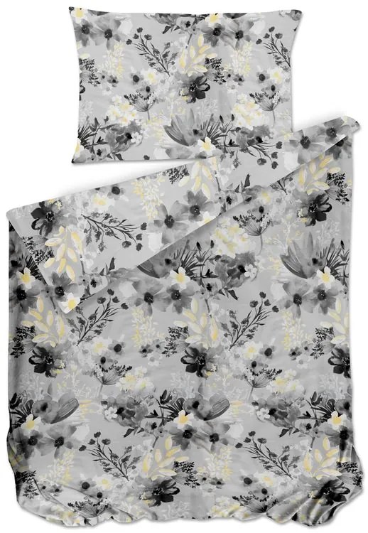 Bierbaum obliečka bavlnený satén 6475 Yellow Garden 140x200/70x90 cm