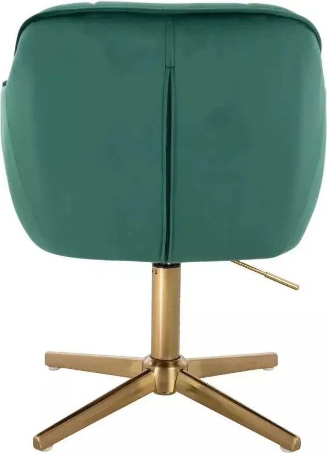 LuxuryForm DESIGN Stolička AVOLA VELUR na zlatom kríži - zelená