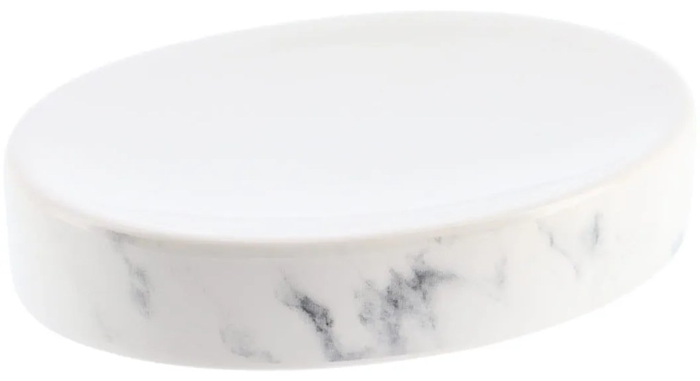 Sada kúpeľňových doplnkov Nardi Marble, biela/s chrómovými prvkami