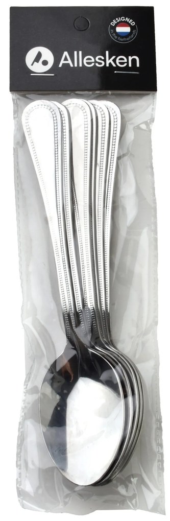 Sada 6 ks polévkových lžic CHAMILE 19 cm stříbrná
