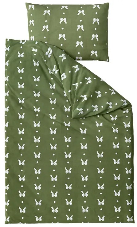Flanelové obliečky z mikrovlákna WHITE BOW zelené Rozmer obliečky: 70 x 90 cm | 140 x 220 cm