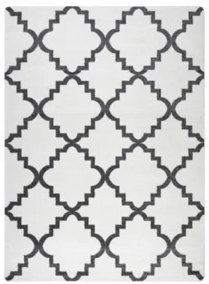 Koberec SKETCH - F343 krém / sivá koniczyna marokánska trellis