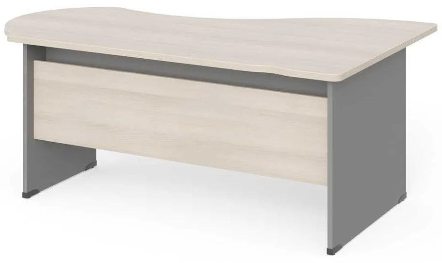 Rohový stôl Manager 180 x 120 cm, ľavý, agát svetlý / sivá