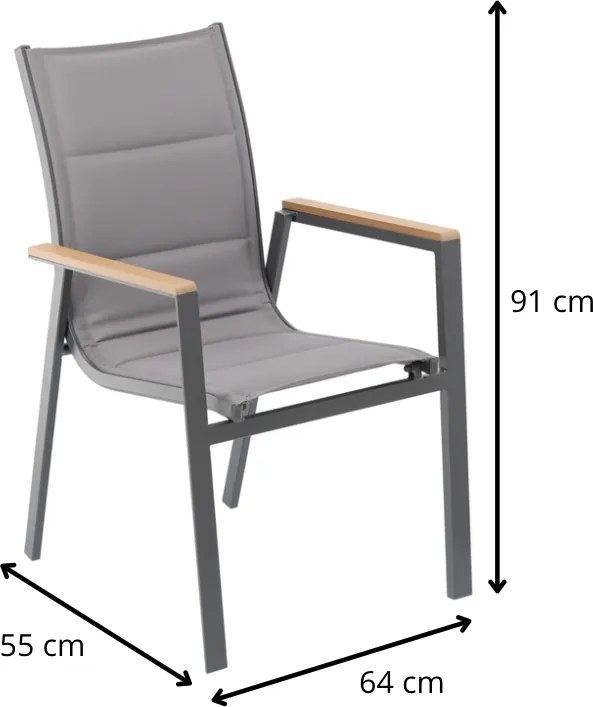 Záhradná stolička Alumio tmavosivá