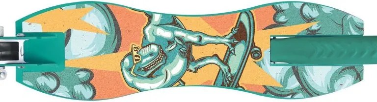 Detská kolobežka s veľkými kolesami a popruhom, Dino - mint