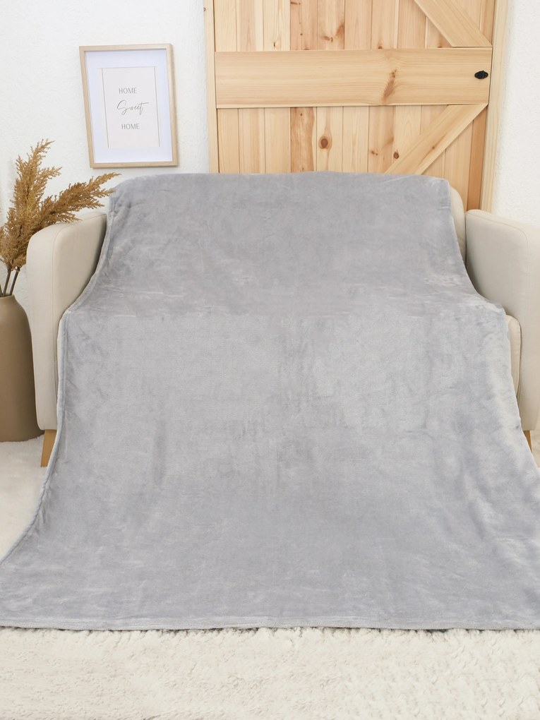 Deka mikroplyš Exclusive 150 × 200 cm – Laura svetlo sivá