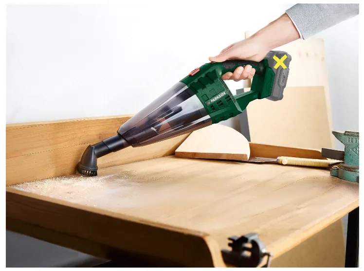 Parkside® Aku ručný vysávač Phssa 20-Li D2 + Smart akumulátor 20 V/4Ah + Nabíjačka 20 V/4,5 A (800011280)