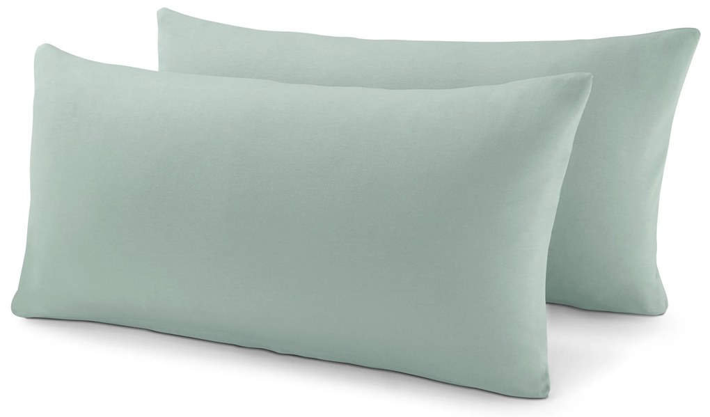 Džersejové obliečky na vankúš, 2 ks, šalviovozelené