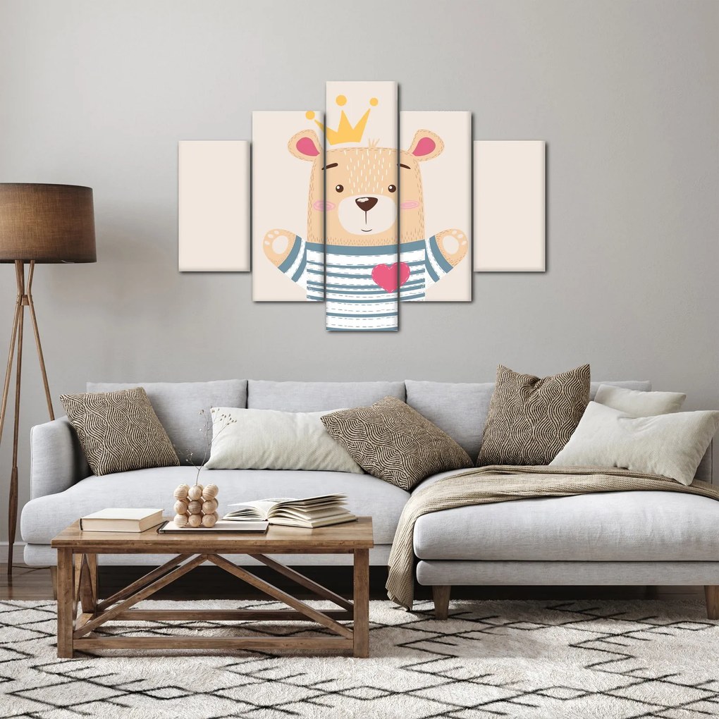 Obraz - Medvedík s korunkou (150x105 cm)