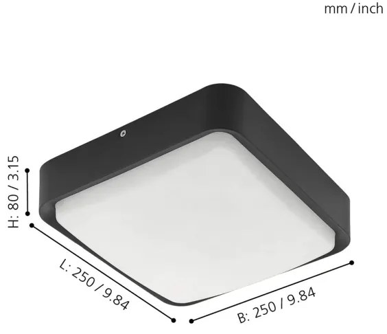 Eglo 97295 - LED Stmievateľné vonkajšie stropné svietidlo PIOVE-C LED/14,6W/230V