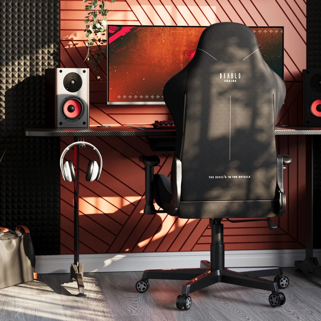 Herná stolička Diablo X-Starter zo šedej tkaniny