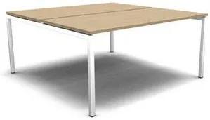 Združený kancelársky stôl MOON U, 160 x 164 x 74 cm, biely/biely