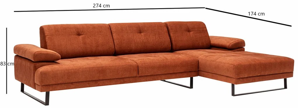 Rohová pohovka Mustang Small Right Orange