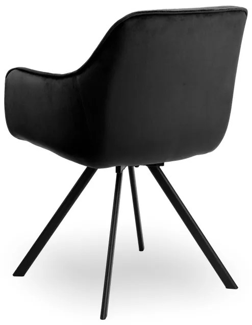 Jedálenská stolička SYDNEY zamatová, čierna