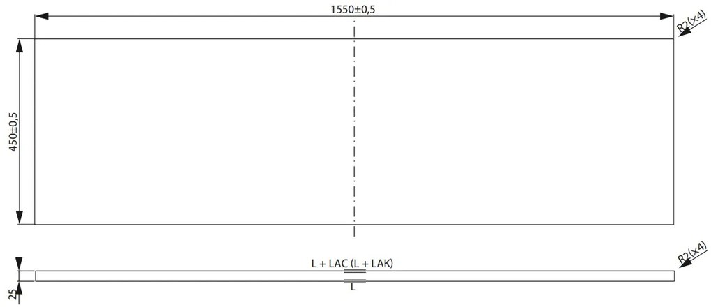 Cersanit City, pultová doska 155x45x2,5 cm, dub, S584-059