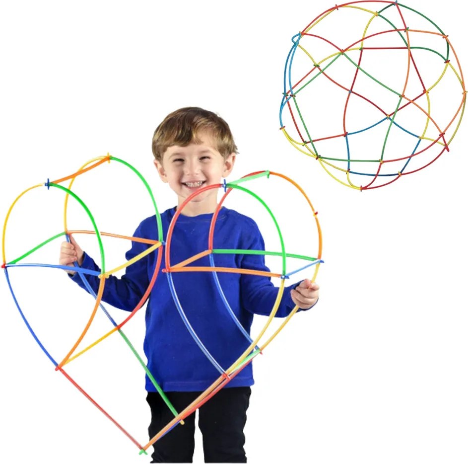 LEAN Toys Stavebné bloky Slamky 3D 4D V kufri Farebné 1000 el.