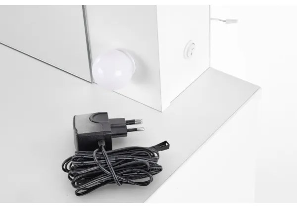 Toaletný stolík s LED osvetlením HOLLYWOOD 140x94 cm biela