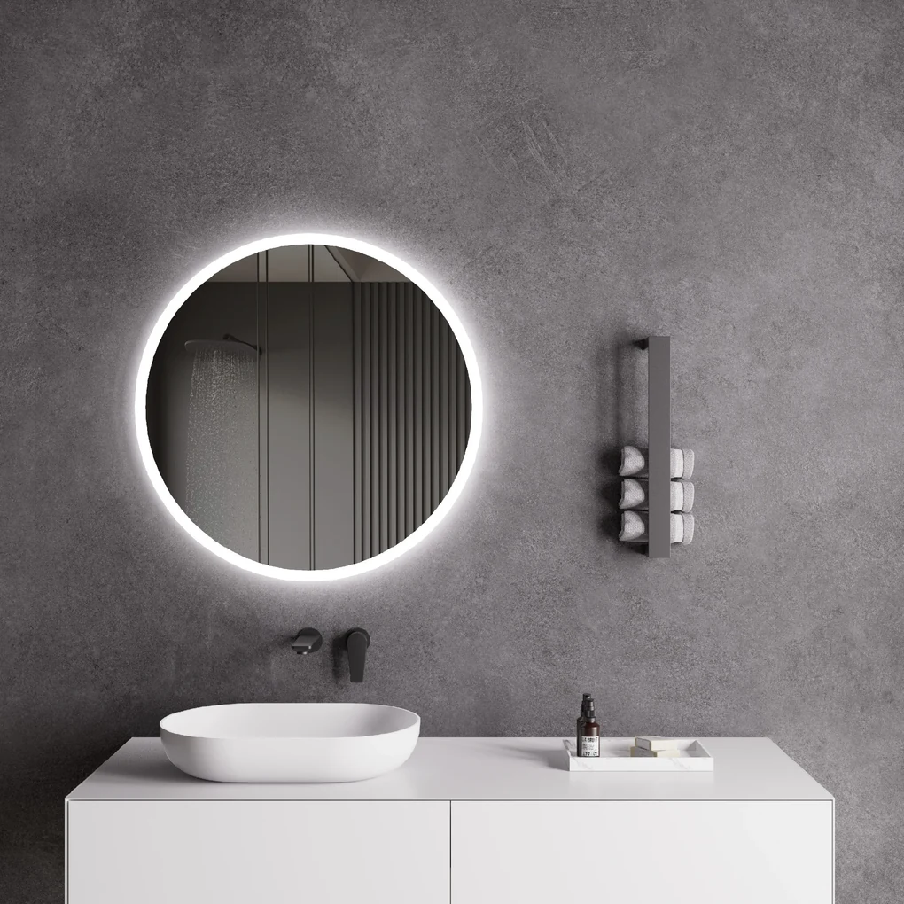 Cerano Lavoro, LED kúpeľňové zrkadlo Lavoro Ø80 cm, CER-CER-476699