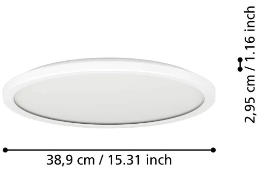 Eglo 901458-LED St. kúpeľ. svietidlo ROVITO-R 18,5W/230V pr.38,9cm IP44 biela +DO