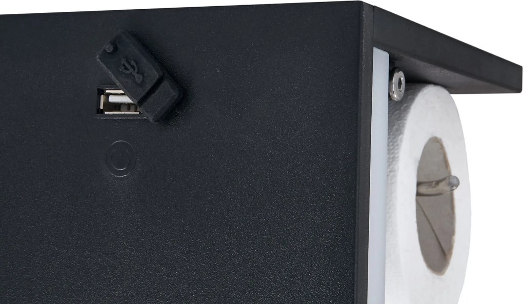 BERGE LED držiak na toaletný papier s USB 5W - neutrálna biela
