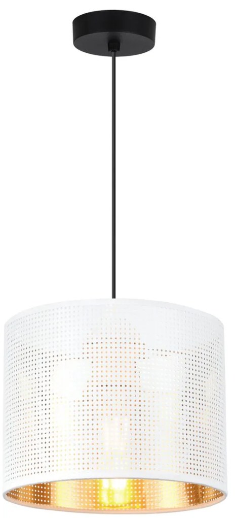 Závesné svietidlo Asti0, 1x biele PVC tienidlo, (fi 20cm), g, b