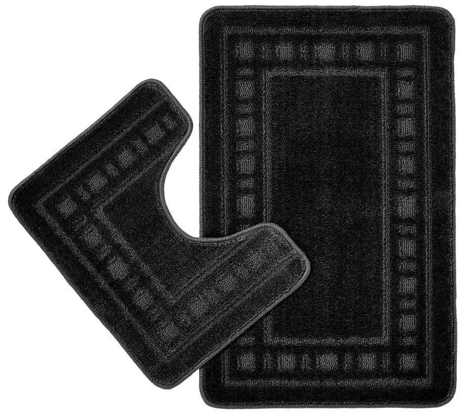 Čierne WC kúpeľňové predložky v súprave 2 ks 50x80 cm Armoni – Catherine Lansfield