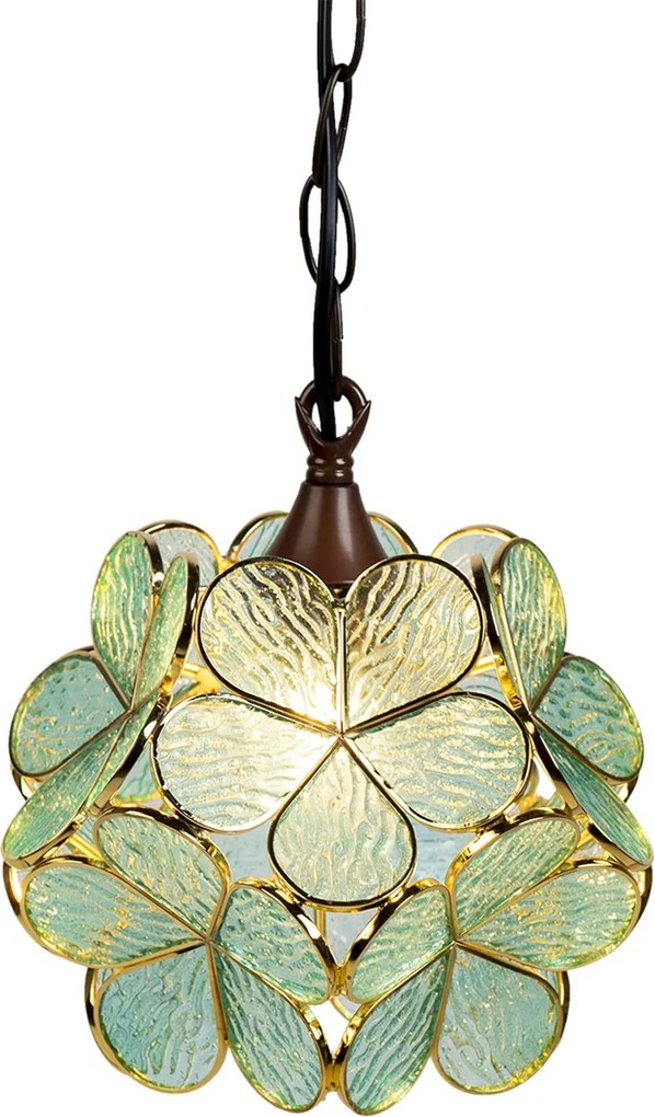 Závesné modré svetlo Tiffany Bloom - Ø 31 * 90 cm E14 / max 1 * 40W