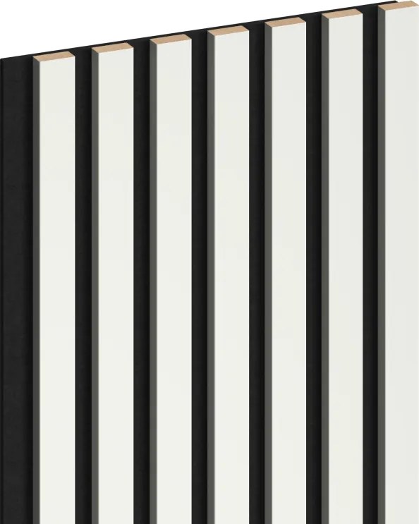 Mexen Lam-F, akustické stenové lamely 275 × 31,5 cm, filc 6 mm, biela matná, S105-275317-2812-051